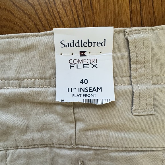 NWT Lot 2 Saddlebred Comfort Flex Flat Front 11" Stretch Twill Shorts Men's 40 - Picture 7 of 9